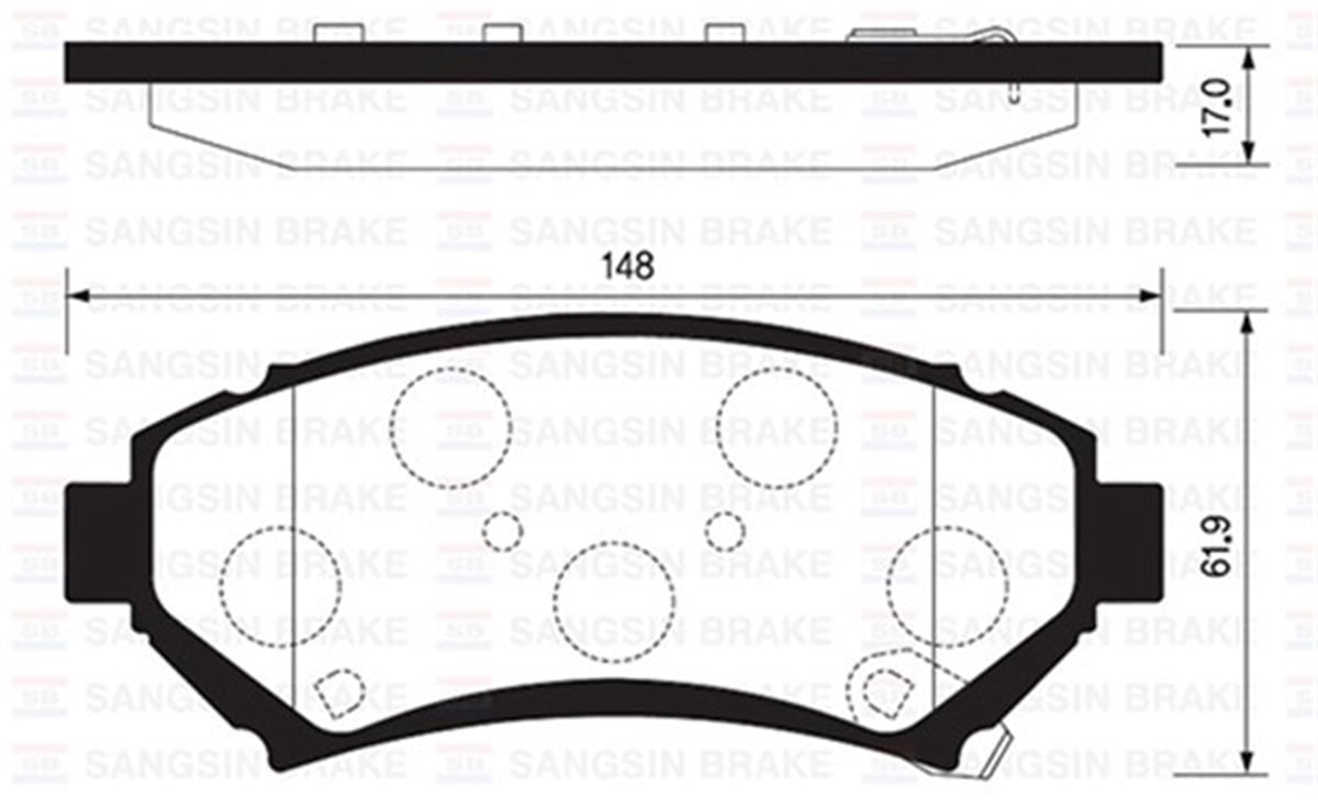 YEDEK PARÇABALATA ÖN DİSK CHEVROLET IMPALA 99-05 PONTIAC TRANS SPORT 3.4 96 OPEL SINTRA 96-99 GDB1308 SANGSIN SP2004SANGSINSANGSIN SP2004