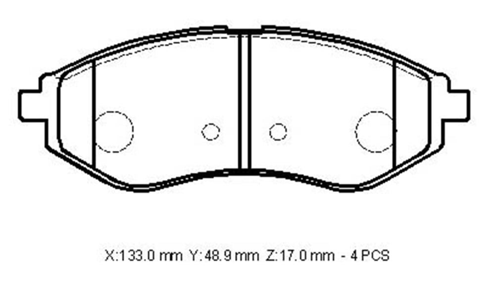 YEDEK PARÇAChevrolet Kalos- Sd/Hb- 04/05 Ön Fren Balatası (Disk) (133X48,9X17) 96534653MEYDAN5125-6350
