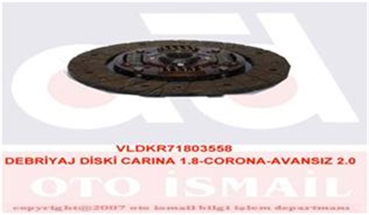 YEDEK PARÇADEBRIYAJ DİSKİ CARINA 1.8-CORONA-AVENSIS 2.0 TY30 VALEO 803558VALEOVALEO 803558