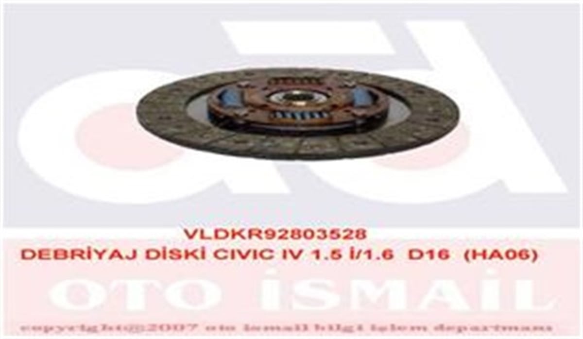 YEDEK PARÇADEBRIYAJ DİSKİ CIVIC IV 1.5 İ-1.6 D16 HA06 VALEO 803528VALEOVALEO 803528