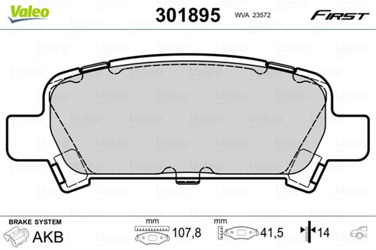 YEDEK PARÇADİSK FREN BALATASI FIRST ARKA SUBARU FORESTER 1 7-1997 9-2002 - SUBARU IMPREZA G11 9-2000 8 VALEO 301895VALEOVALEO 301895