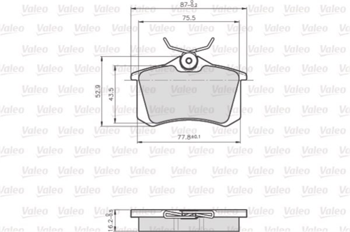 YEDEK PARÇADİSK FREN BALATASI LCV ARKA PEUGEOT PARTNER 2002 VALEO 872960VALEOVALEO 872960