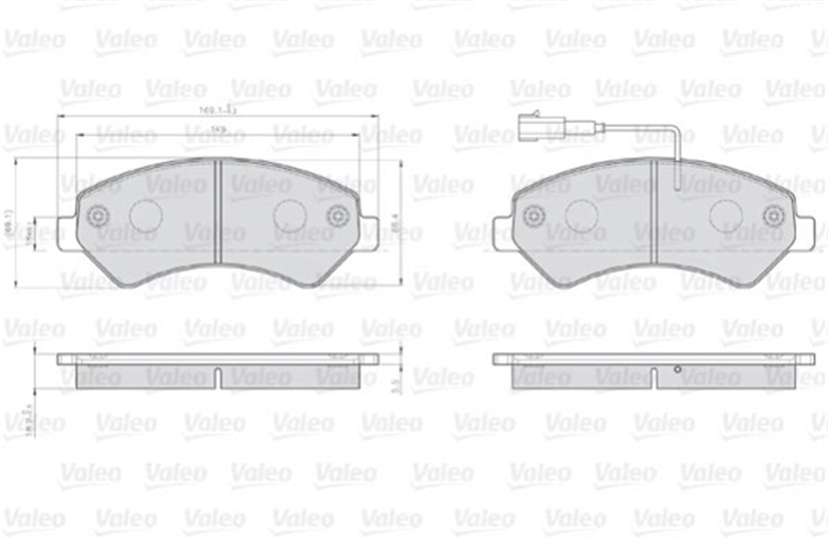 YEDEK PARÇADİSK FREN BALATASI LCV ÖN PEUGEOT BOXER 06- VALEO 873466VALEOVALEO 873466