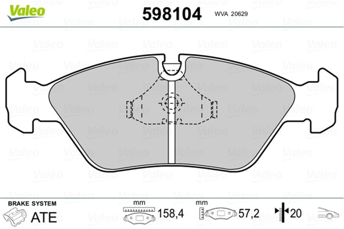 YEDEK PARÇADİSK FREN BALATASI ÖN BMW 5-SERİSİ E28-E30 VALEO 598104VALEOVALEO 598104