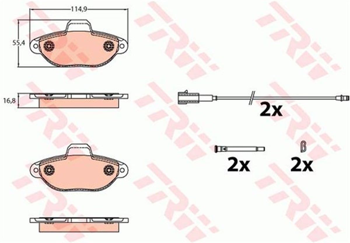 YEDEK PARÇADİSK FREN BALATASI ÖN FIAT: 500 312 2010- 500 2007 TRW GDB2141TRWTRW GDB2141
