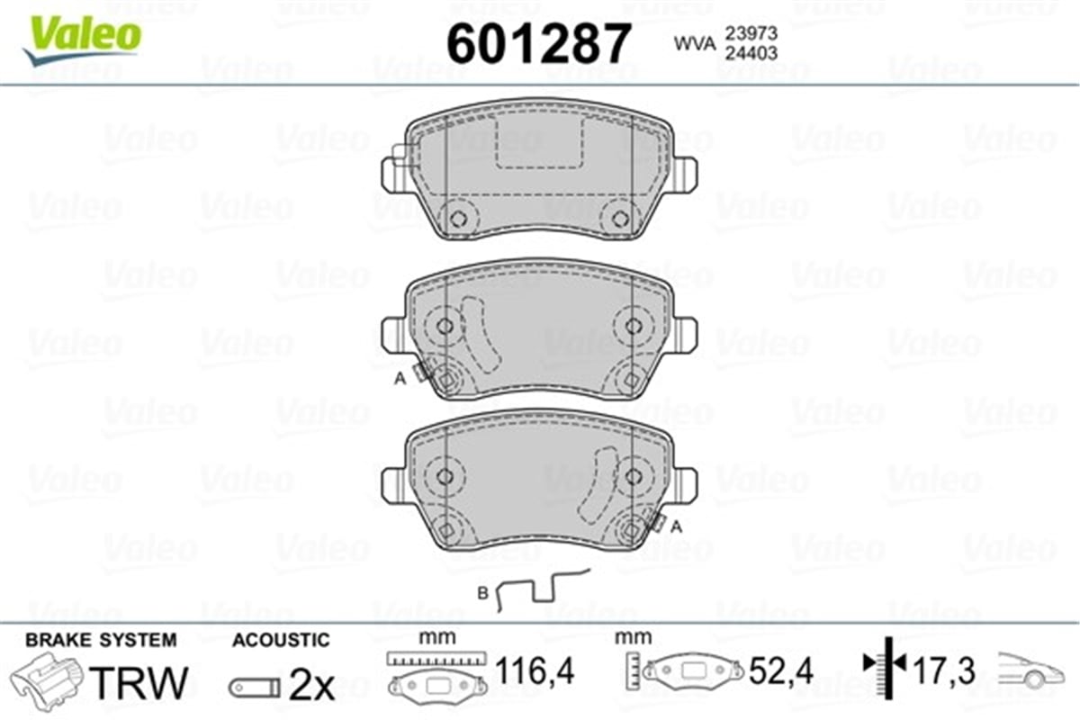 YEDEK PARÇADİSK FREN BALATASI ÖN NISSAN MİCRA MK4 K13K IND 7-2010 VALEO 601287VALEOVALEO 601287