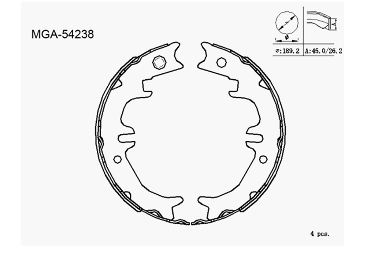 YEDEK PARÇAEL FREN BALATA  TOYOTA RAV4 III 00 - 05 4659050010 -MGA-54238MGAMGA-54238