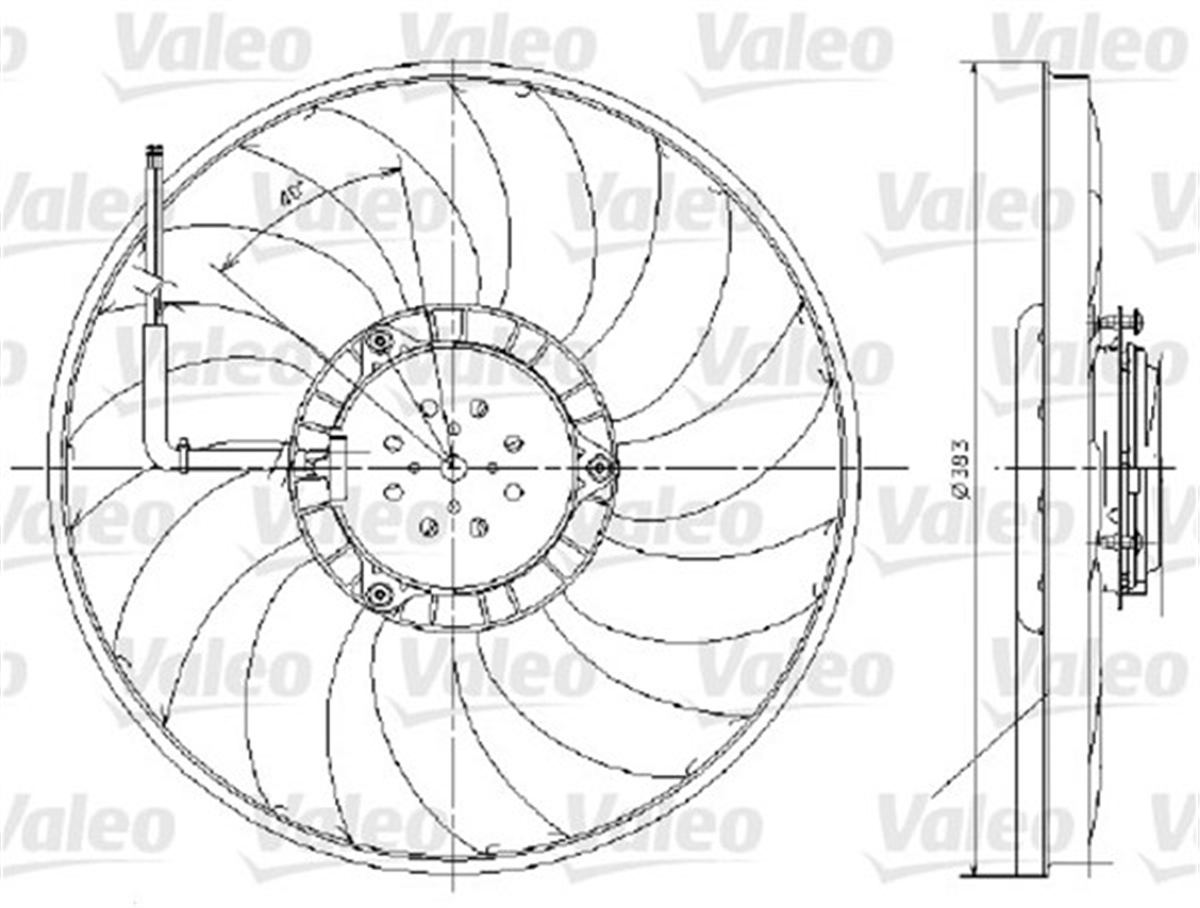 YEDEK PARÇAFAN MOTORU A6 383MM VALEO 696017VALEOVALEO 696017