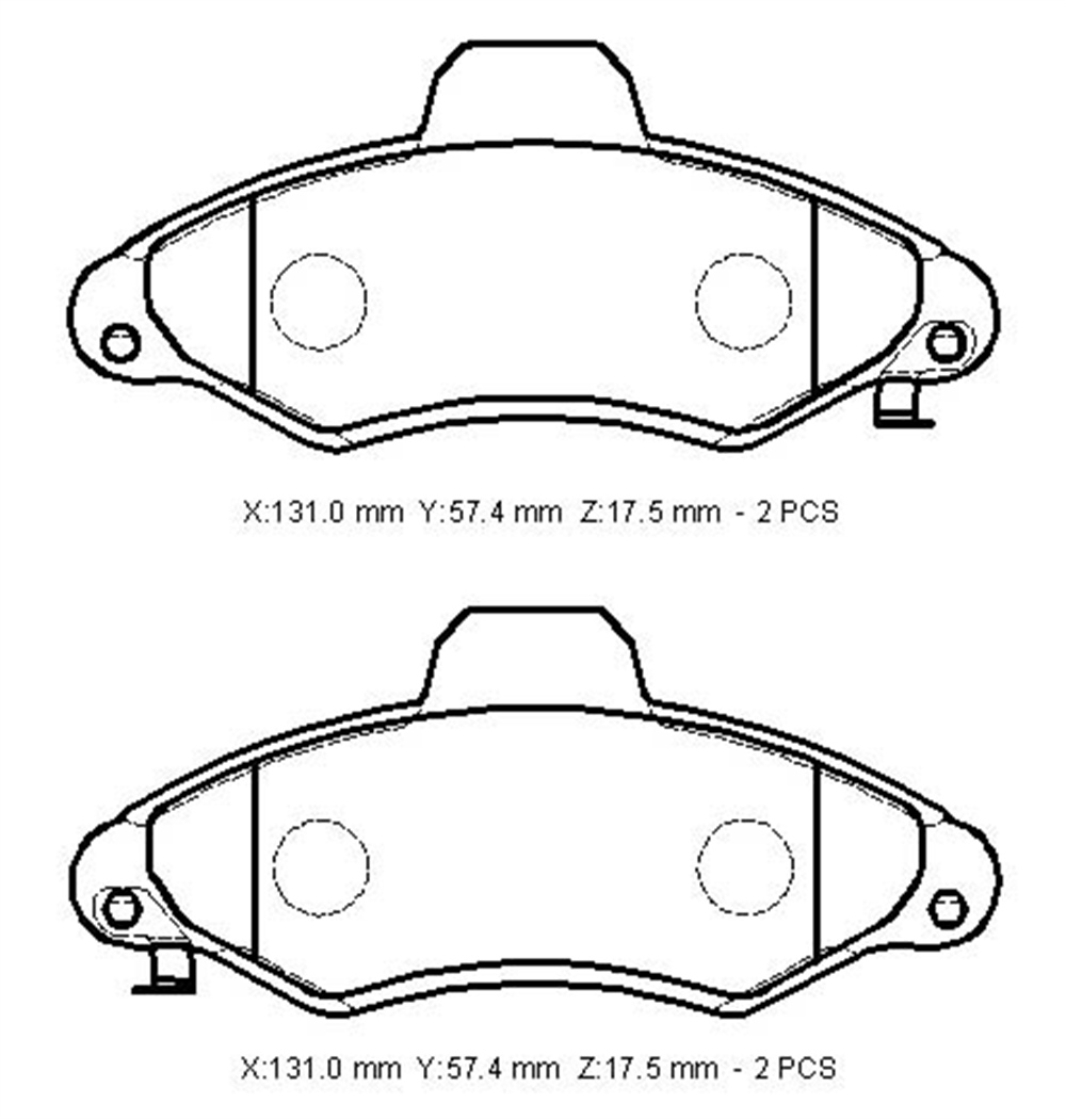 YEDEK PARÇAFord Escort- 95/99 Ön Fren Balatası(Disk) (131X57,4X17,5) 94Ab2K021AbMEYDAN812-6350