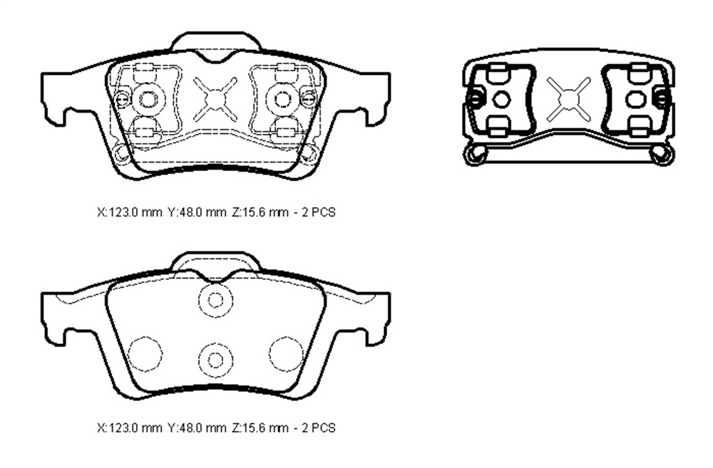 YEDEK PARÇAFord Focus- Sd/Hb- 05/07 Arka Fren Balatası (Disk) (123X48X15,6) 4387371MEYDAN828-6360