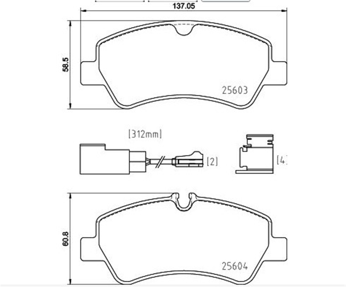 YEDEK PARÇAFREN BALATA ARKA-FORD  TRANSIT V363 2016>>  MEBK3J2M008AA -MGA-55680MGAMGA-55680