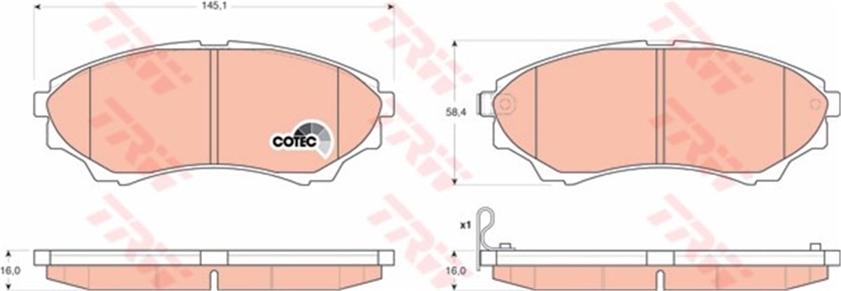 YEDEK PARÇAFREN BALATASI ÖN 4X4-4X2 HI RIDER 3M35 2001 BA FORD RANGER/B2500 02-06/BT 50 02- BM TRW TRW GDB3403TRWTRW GDB3403