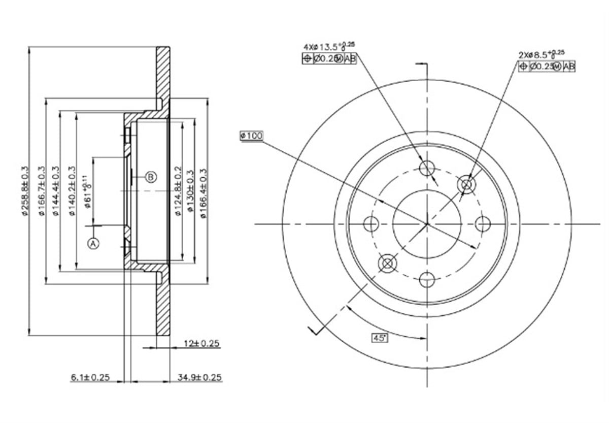 YEDEK PARÇAFREN DISK ON DUZ 259-4  RENAULT TWINGO 00 -  / DACIA LOGAN 04 -  7701208252 -MGA-50407MGAMGA-50407
