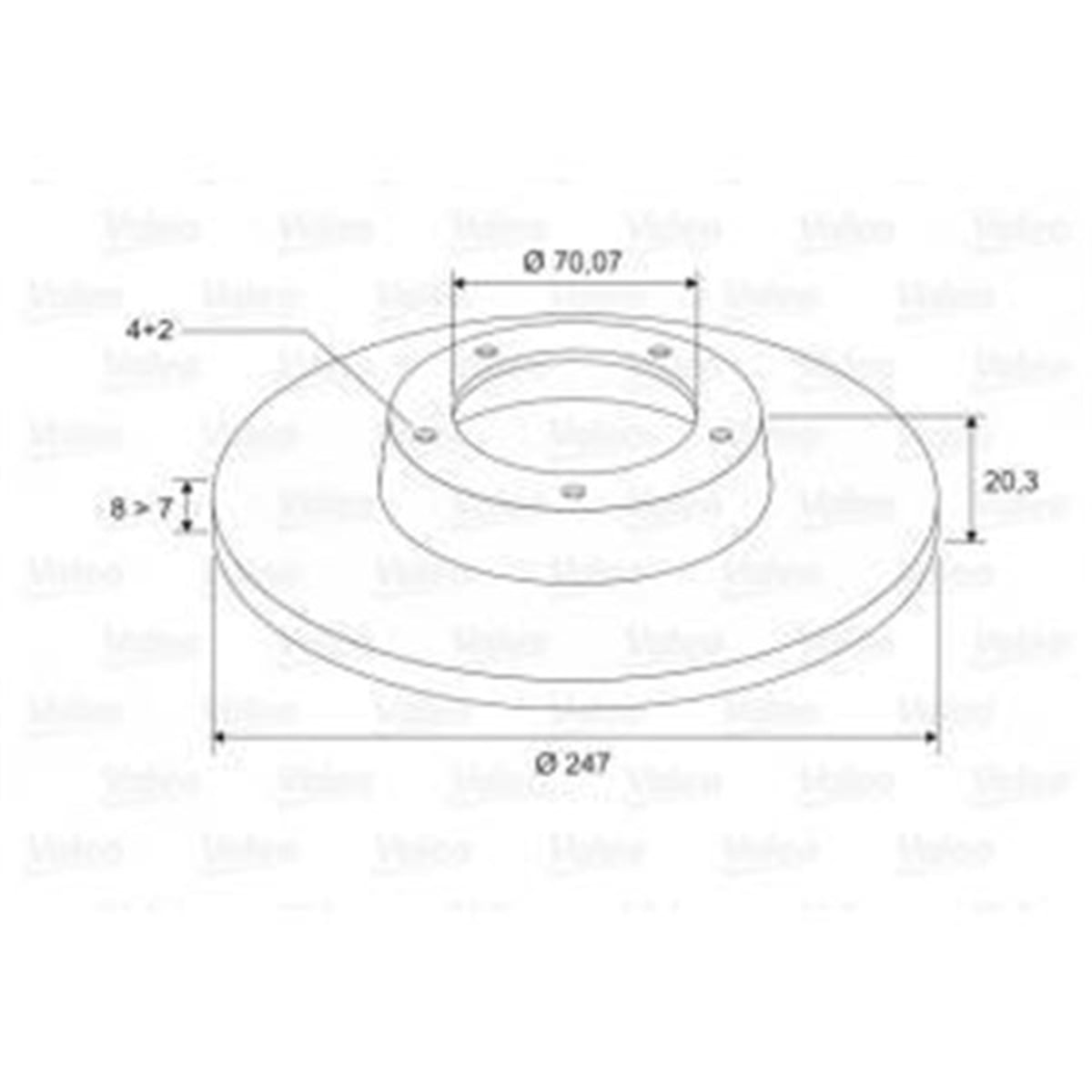 YEDEK PARÇAFREN DİSKİ ARKA X2 PEUGEOT 205 1.9GTI 89-92 . 309 1.9GTI 16V 87-93 VALEO 186196VALEOVALEO 186196
