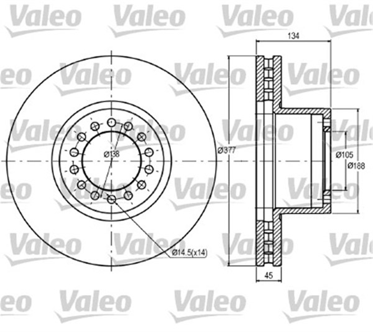 YEDEK PARÇAFREN DİSKİ ÖN MB ATEGO VALEO 187048VALEOVALEO 187048