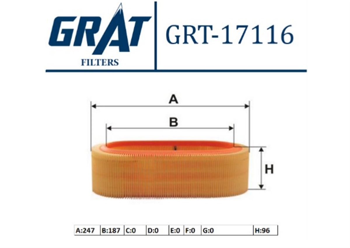 YEDEK PARÇAHAVA FILTRESI  FORD  TRANSIT 12 1993-  87HX 9601 AA -GRT-17116GRATGRT-17116