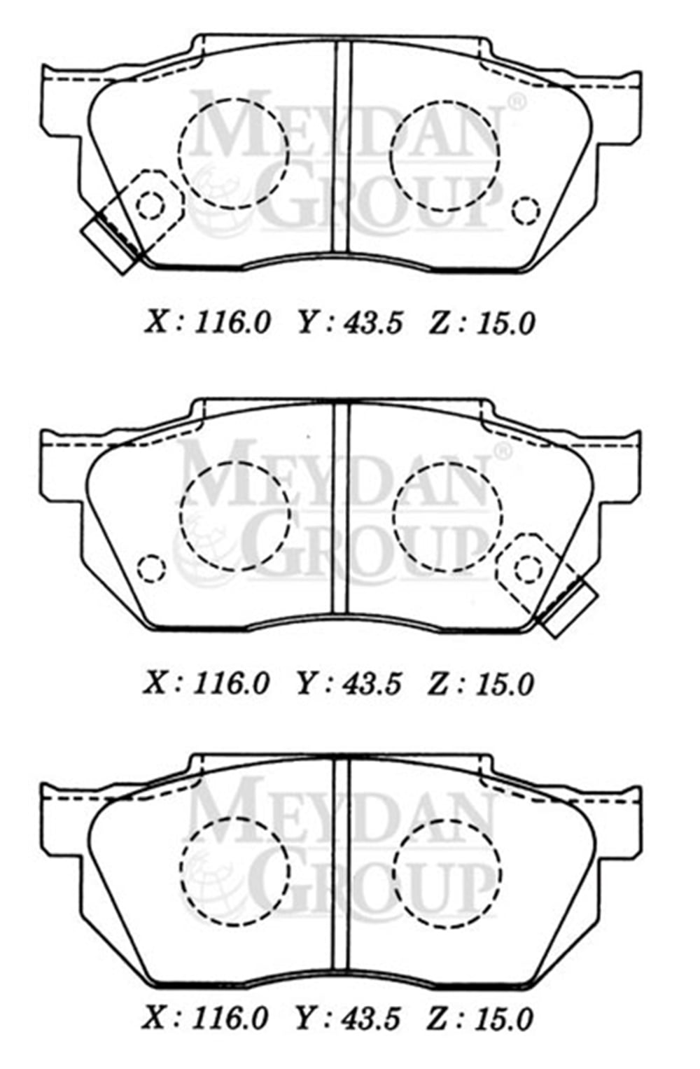 YEDEK PARÇAHonda Cıvıc- Sd/Hb- 92/95 Ön Fren Balatası 1.4Cc Tırnaklı Tip (Disk) (116X43,5X15) 45022-Sr3-910MEYDAN402-6350A