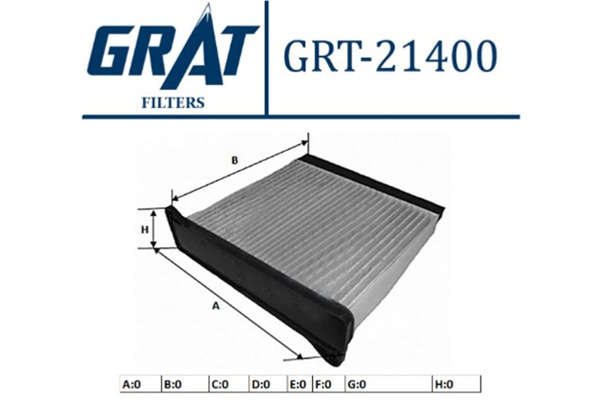 YEDEK PARÇAKABIN FILTRE -MITSUBISHI LANCER 04->/OUTLANDER / GRANDIS 03 -> L200 CR 06-> MR398288 -GRT-21400GRATGRT-21400