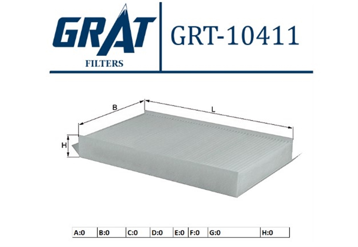 YEDEK PARÇAKABIN FILTRESI FIAT MULTIPLA 02-10  -GRT-10411GRATGRT-10411
