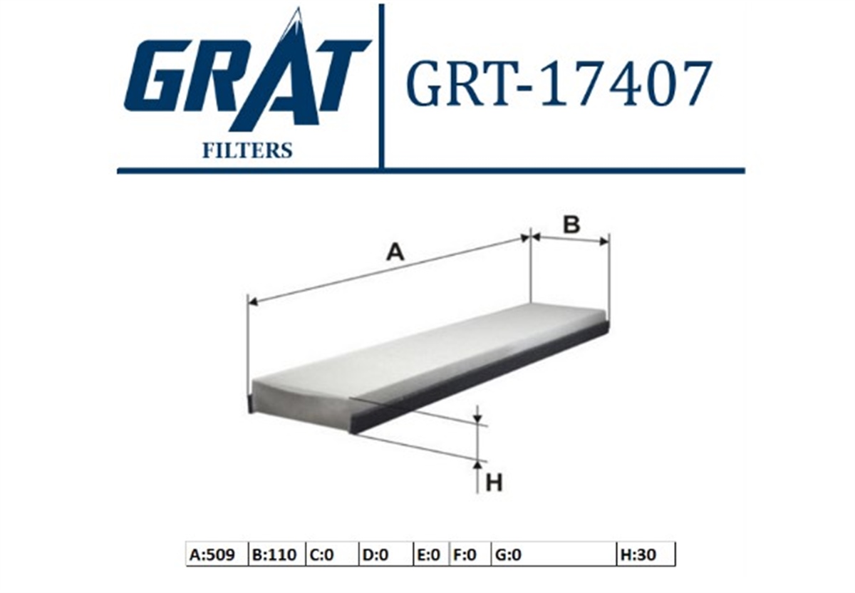 YEDEK PARÇAKABIN FILTRESI  FORD  MONDEO 93-00  6S8J 19G244 AA -GRT-17407GRATGRT-17407