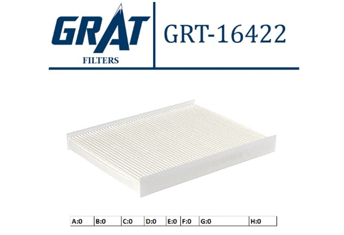 YEDEK PARÇAKABIN FILTRESI - HYUNDAI SANTAFE 11> 971332B005 -GRT-16422GRATGRT-16422