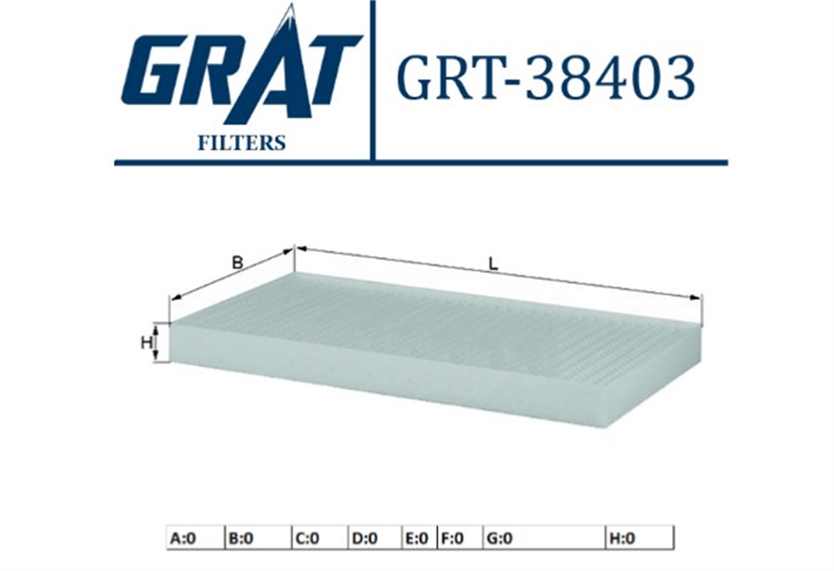 YEDEK PARÇAKABIN FILTRESI - KIA SORENTO 06>  97133-3E270 -GRT-38403GRATGRT-38403