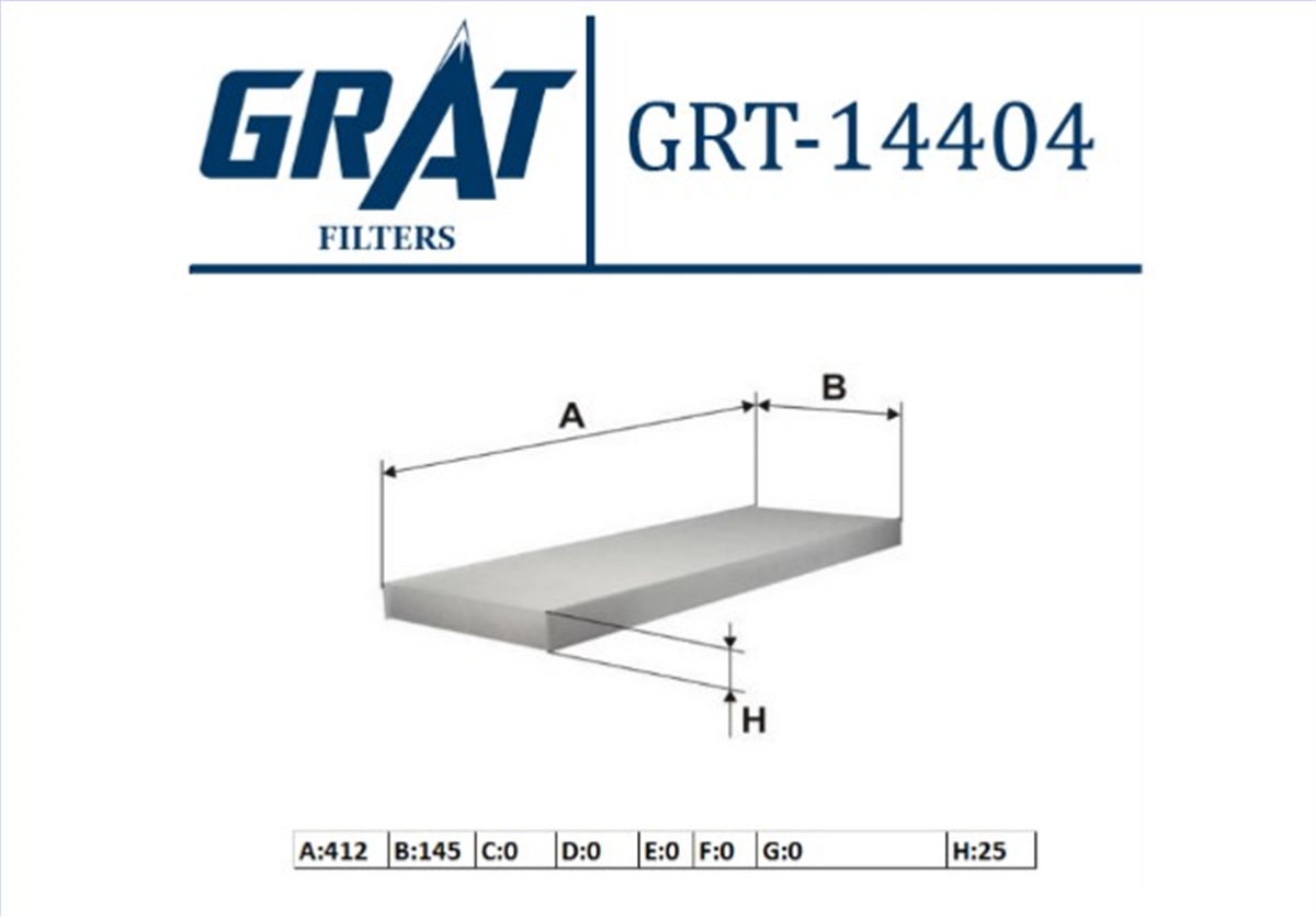 YEDEK PARÇAKABIN FILTRESI  OPEL VECTRA B  1808607 -GRT-14404GRATGRT-14404
