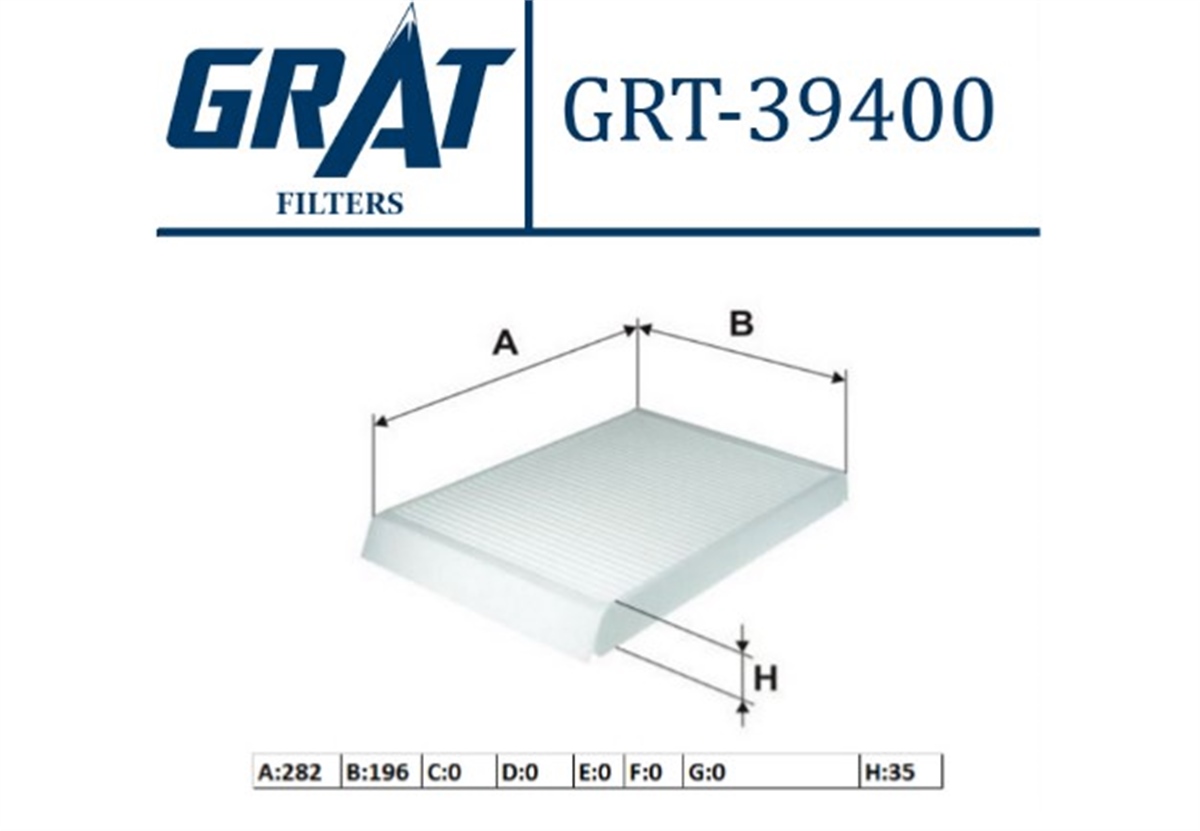 YEDEK PARÇAKABIN FILTRESI VOLVO S60/V60/S80/XC60/XC70/V60/V70 07-19 /  LR FREELANDER II  6479,45 -GRT-39400GRATGRT-39400