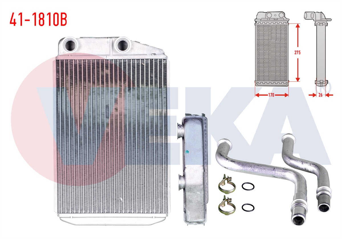 YEDEK PARÇAKALORİFER RADYATÖRÜ BRAZİNG AKSESUARLI BORULU 225X1564X26 DUCATO 250 2.3 MJT 2006-2014VEKA41-1810B