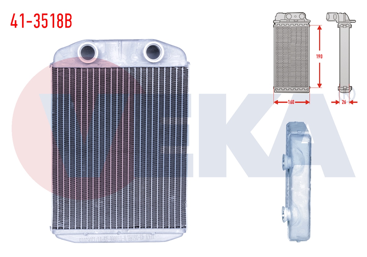 YEDEK PARÇAKALORİFER RADYATÖRÜ BRAZİNG DACIA/LODGY 1.5 DCI 2012>VEKA41-3518B