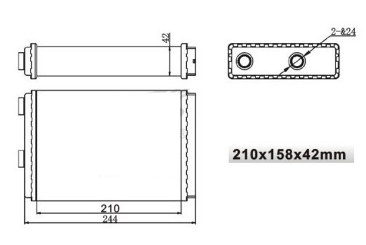 YEDEK PARÇAKALORIFER RADYATORU MEKANİK ( FIAT : DOBLO 1.9D 1.9JTD 1.3JTD 99-- ) 210×158×42MGAMGA-81101