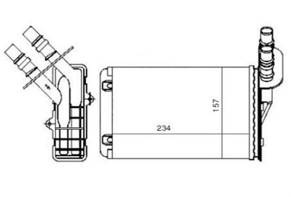 YEDEK PARÇAKALORIFER RADYATORU MEKANİK  RENAULT  CLIO II TUM MODELLER  234×157×42 7701045552 -MGA-81900MGAMGA-81900