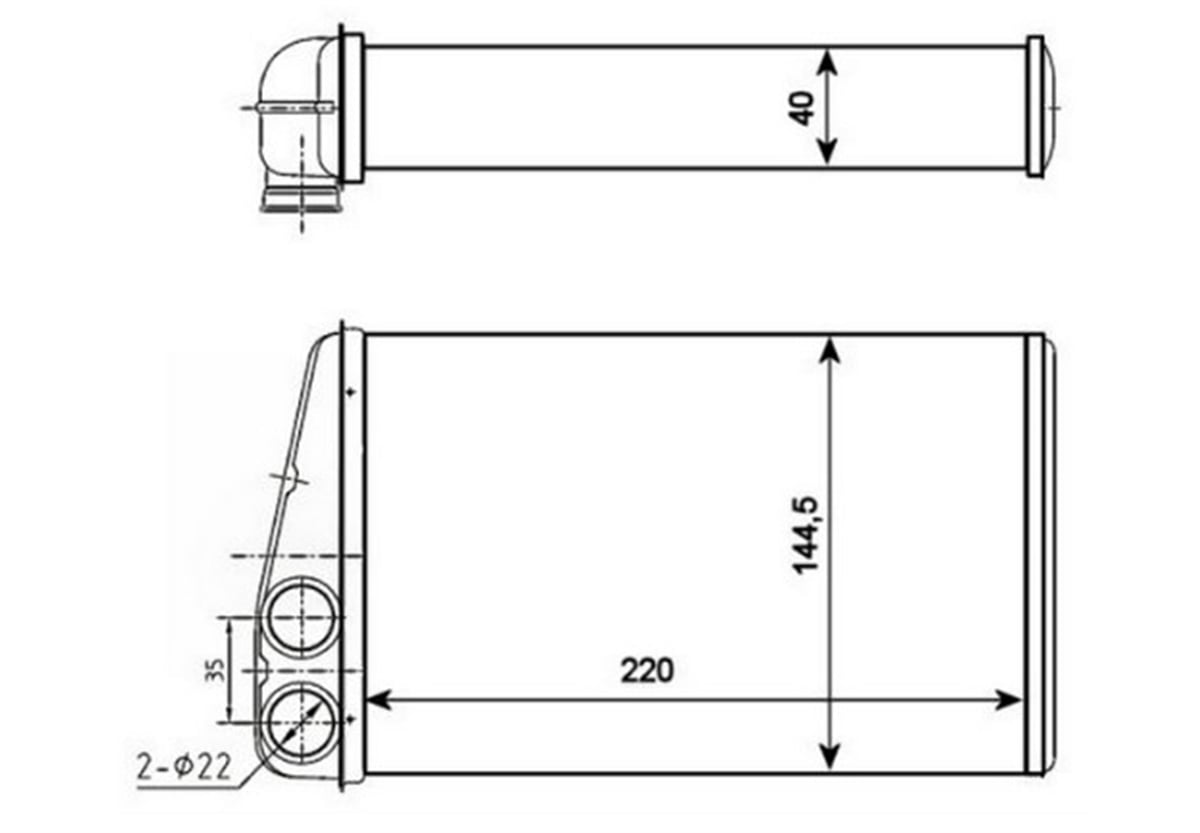 YEDEK PARÇAKALORIFER RADYATORU   RENAULT  MEGANE II  220×148×40 7701208323 -MGA-81700MGAMGA-81700