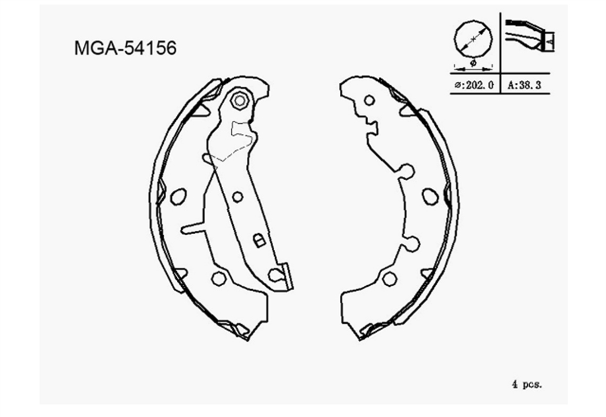 YEDEK PARÇAKAMPANA BALATA  FORD FIESTA 01 - 12 2S6J 2200 BA -MGA-54156MGAMGA-54156