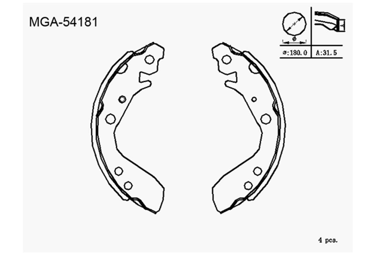 YEDEK PARÇAKAMPANA BALATA  HONDA JAZZ 02 - 08 43153SAA004 -MGA-54181MGAMGA-54181