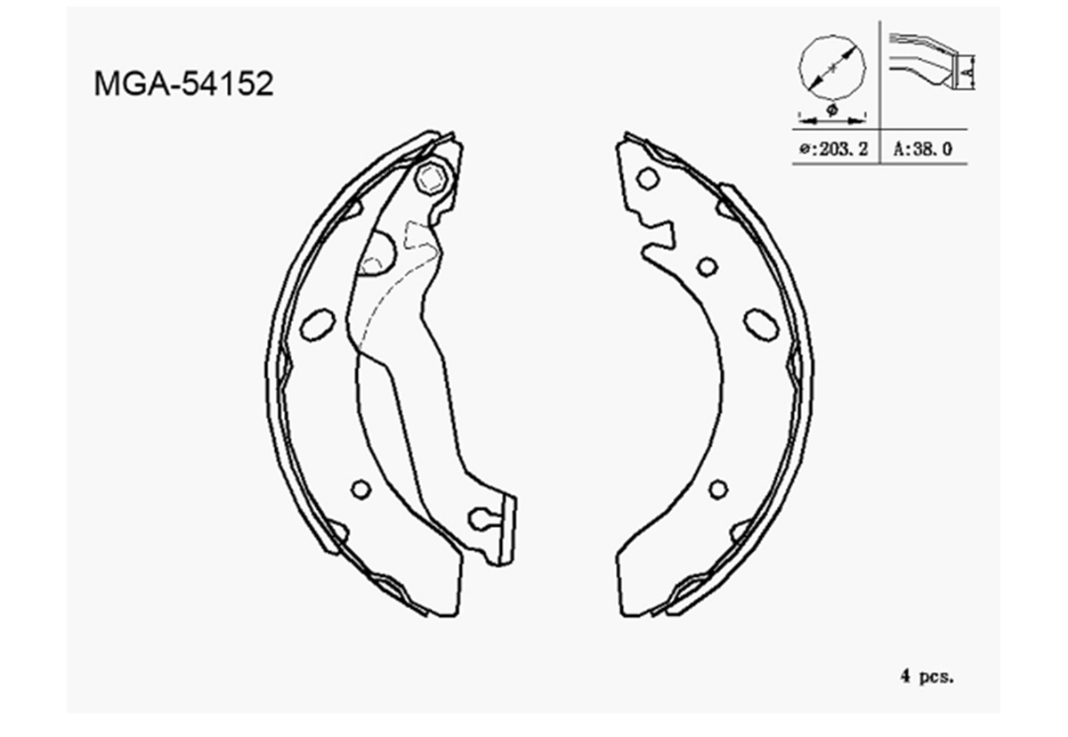 YEDEK PARÇAKAMPANA BALATA  HYUNDAI ELENTRA 96 - 00 5830529A00 -MGA-54152MGAMGA-54152