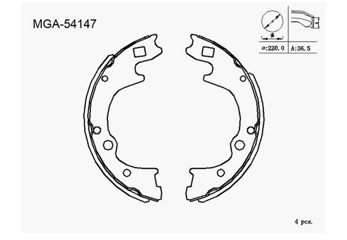 YEDEK PARÇAKAMPANA BALATA  HYUNDAI H100 KAMYONET 04 - 11 / KIA BONGO 97 - 11 OVAL UCLU 583054FA01 -MGA-54147MGAMGA-54147