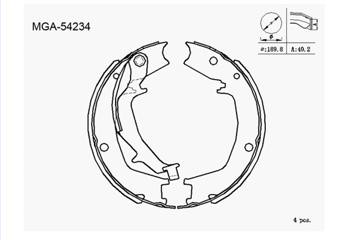 YEDEK PARÇAKAMPANA BALATA  HYUNDAI SANTAFE 2001>2005/SONATA 1998>2004    5835026A00 -MGA-54234MGAMGA-54234