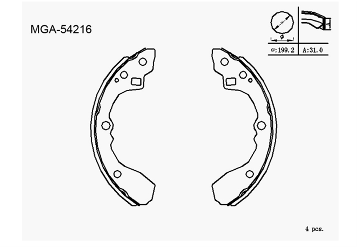 YEDEK PARÇAKAMPANA BALATA  KIA RIO 02 - 05 KALIN TIP 58315FDA01 -MGA-54216MGAMGA-54216