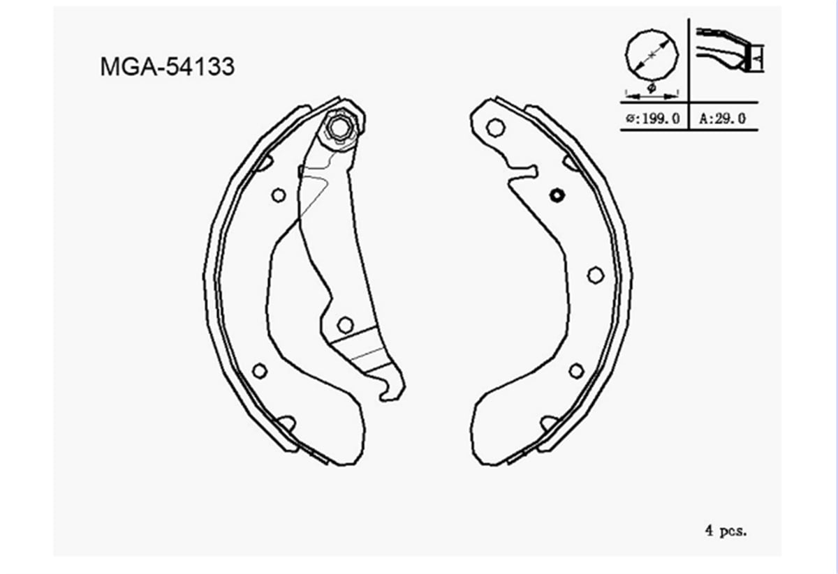 YEDEK PARÇAKAMPANA BALATA LEVYELI   OPEL CORSA TIGRA ASTRA 93 - 00 1605952 -MGA-54133MGAMGA-54133