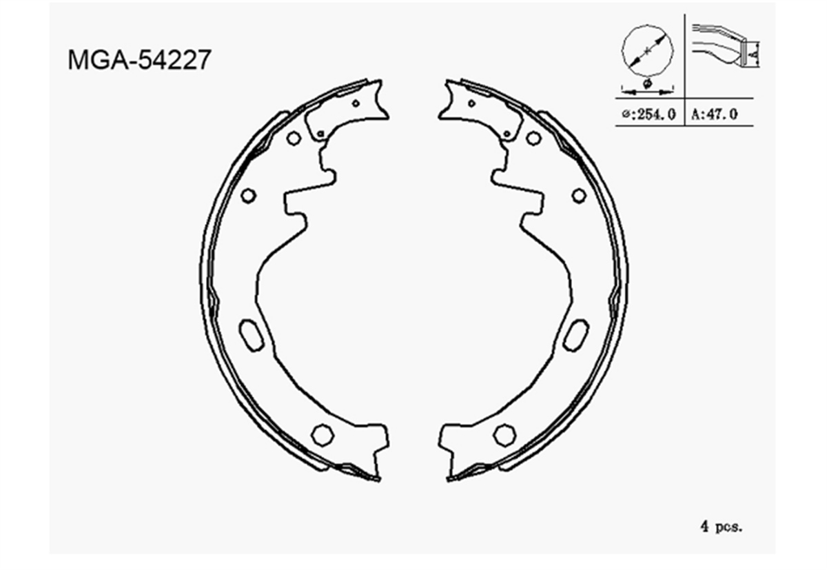 YEDEK PARÇAKAMPANA BALATA  NISSAN D21 2WD 90 - 97 K1162 44060T6025 -MGA-54227MGAMGA-54227