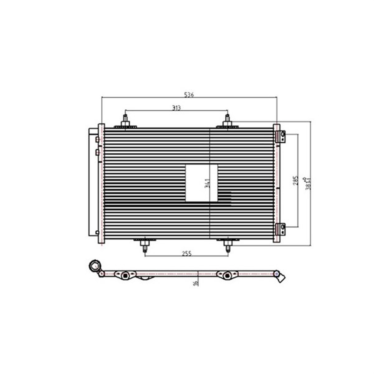 YEDEK PARÇAKLİMA KONDENSERİ 207 4 BACAK 557X375X16 OTO.-MEK. ORIS CPE027ORISORIS CPE027