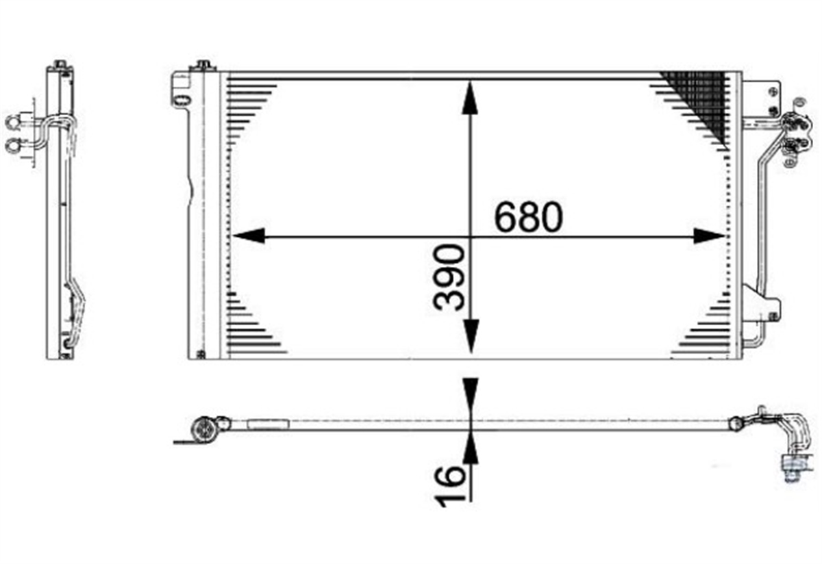 YEDEK PARÇAKLIMA RADYATORU VW TRANSPORTER 03-10 AXB-AXD-AXE 7H0820411E -MGA-82153MGAMGA-82153