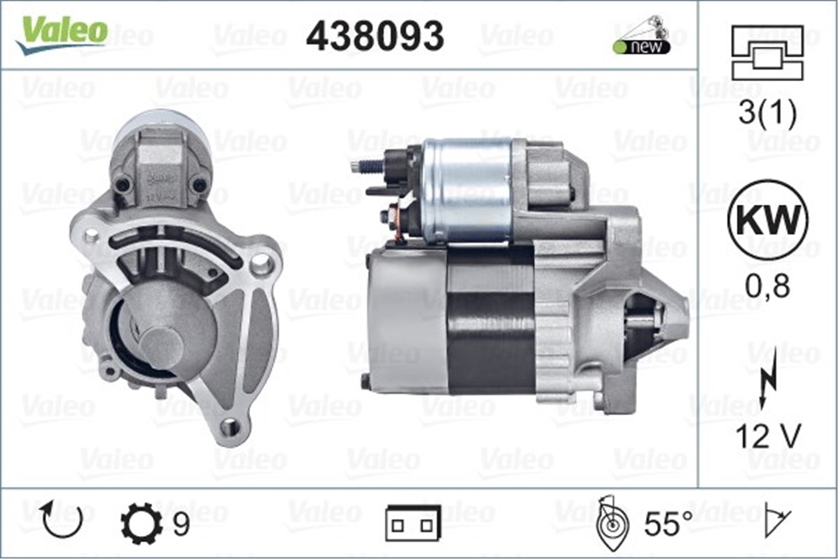 YEDEK PARÇAMARŞ MOTORU PSA VALEO 438093VALEOVALEO 438093
