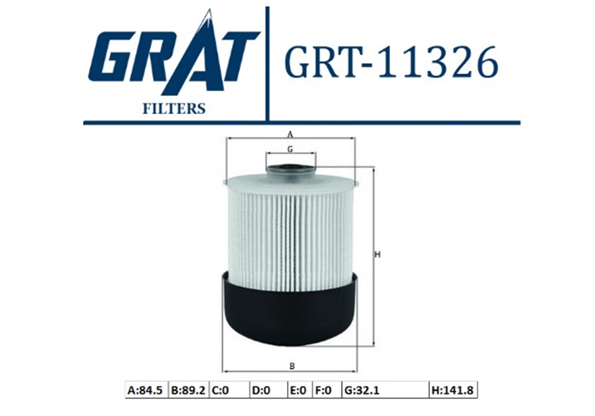 YEDEK PARÇAMAZOT FILTRESI RENAULT  MASTER III 2010- / TRAFIC II YM 2.3DCI / NISSAN NAVARA 2.3 DCI 16->> / MERCEDES X 220D - X 250D   164039560R -GRT-11326GRATGRT-11326