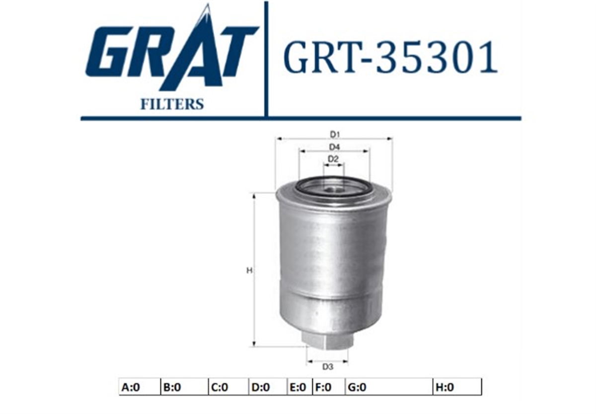 YEDEK PARÇAMAZOT FILTRESI - SU AYIRICI- ISUZU D-MAX 02>  8972889470 -GRT-35301GRATGRT-35301