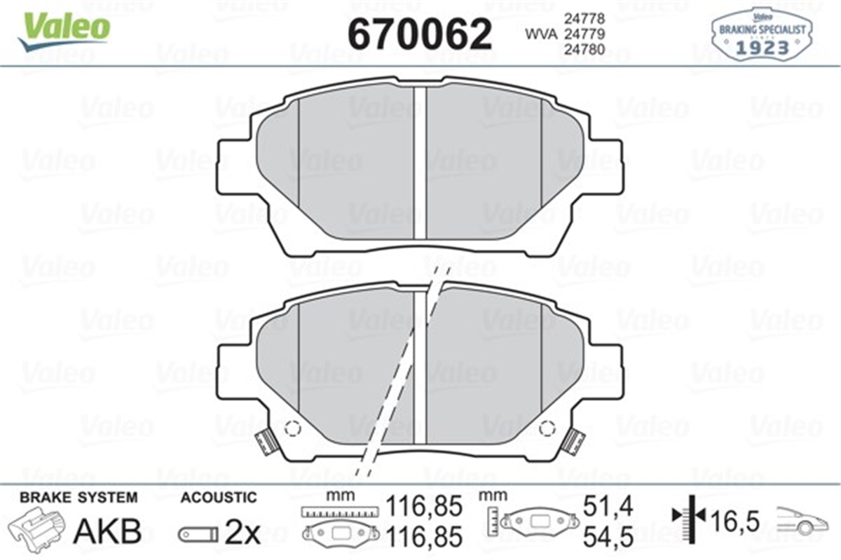 YEDEK PARÇAÖN BALATA ASTON MARTIN 11 VALEO 670062VALEOVALEO 670062