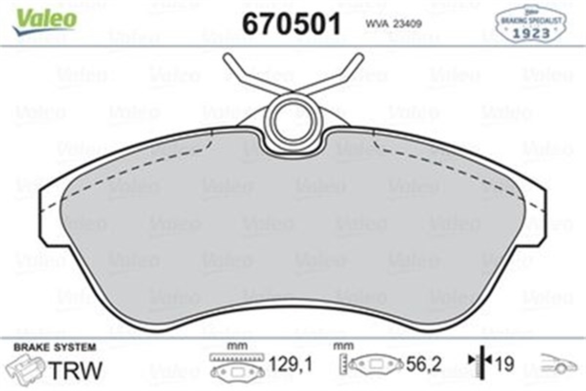 YEDEK PARÇAÖN BALATA C2 03 C3 1.4 1.4 HDI 1.6 HDİ 02 B.Y TİP VALEO 670501VALEOVALEO 670501