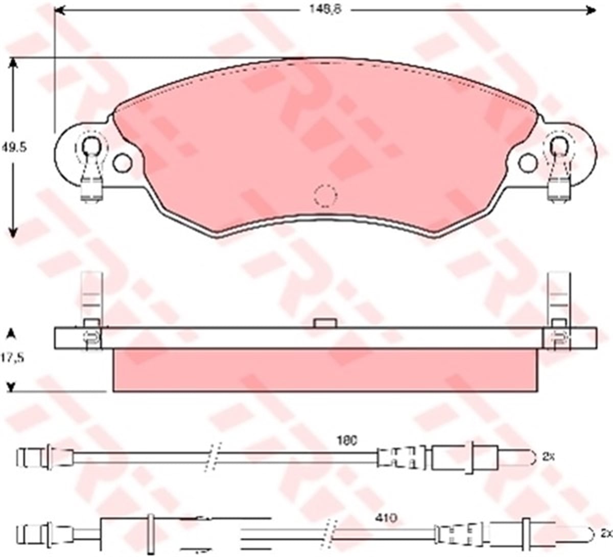 YEDEK PARÇAÖN BALATA FİŞLİ C5 1.6-1.8 2.0 HDI 01 TRW GDB1447TRWTRW GDB1447