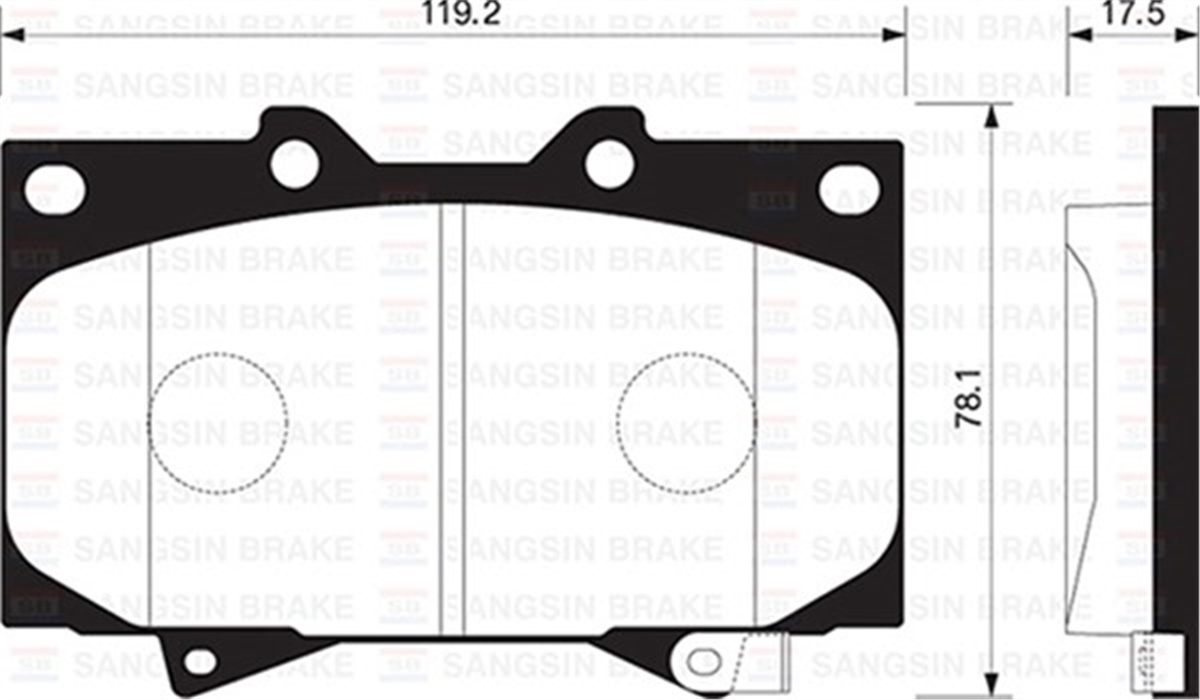 YEDEK PARÇAÖN BALATA LAND CRUISER 100 4.7 V8 98-02 4.2 TD 90-98 GDB3197 SANGSIN SP1379SANGSINSANGSIN SP1379